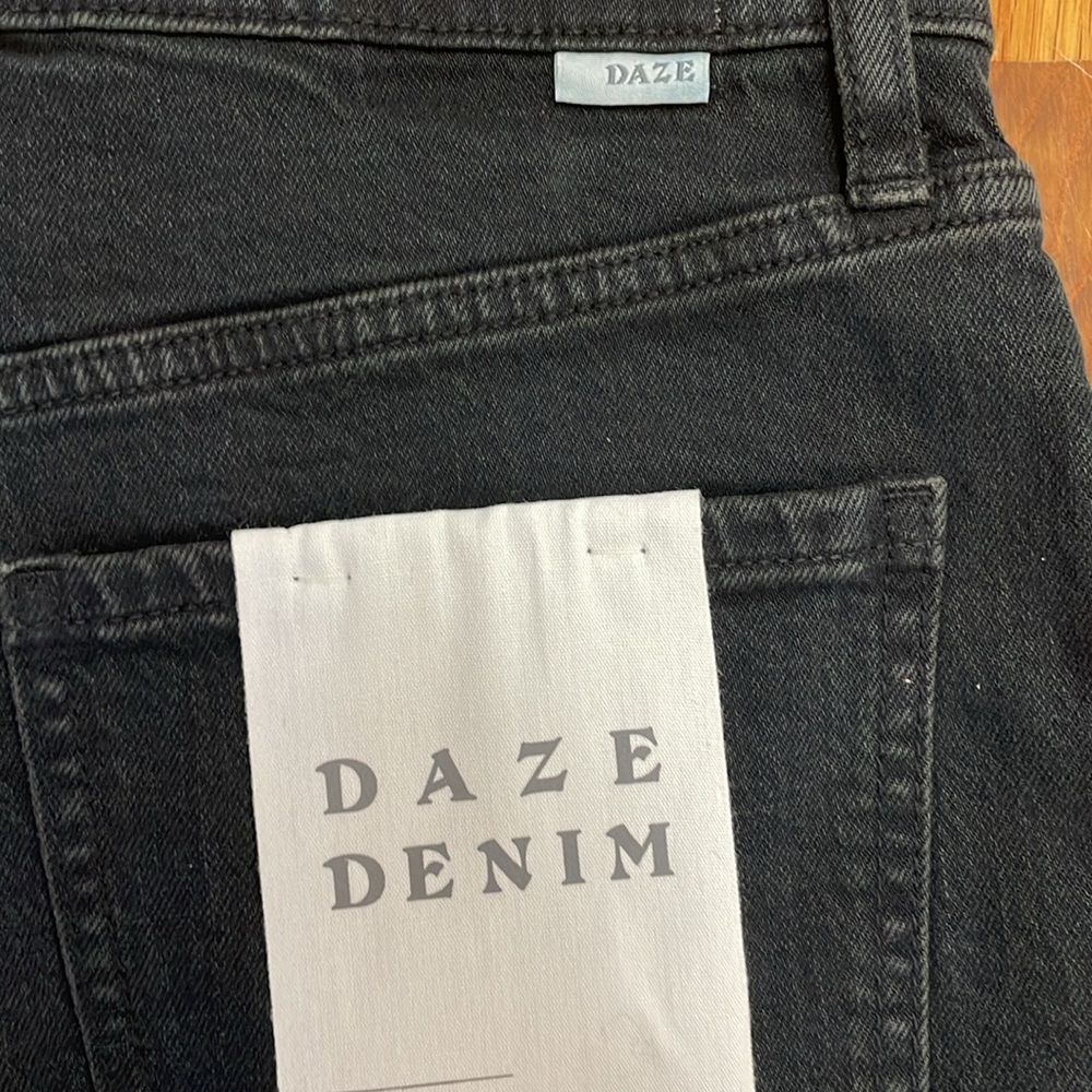 DAZE Troublemaker Black High Rise Denim shorts. Women size 26. NWT - Picture 4 of 8